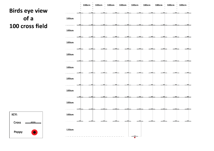 Layout Guide for a Field of White Crosses